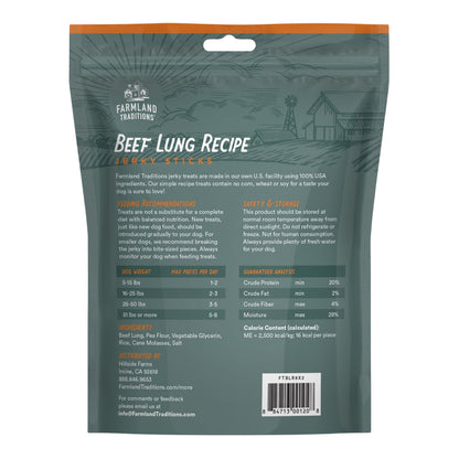 Farmland Traditions Simple Snacks Beef Lung Jerky Sticks Dog Treats 1ea/8.2oz.