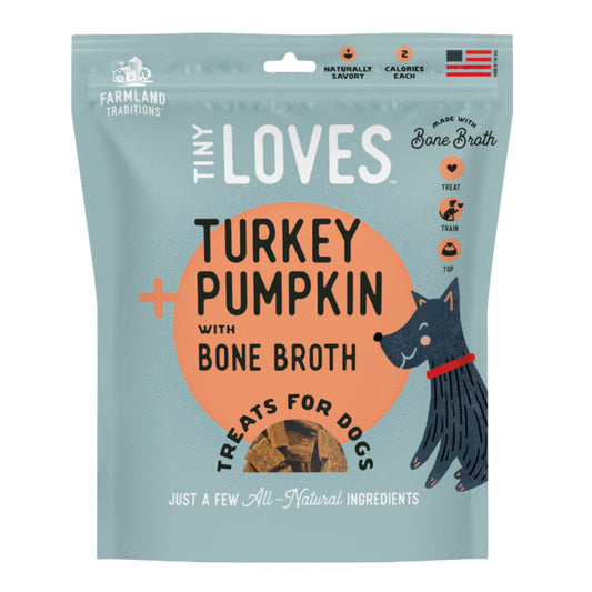 Farmland Traditions Tiny Loves Turkey and Pumpkin w/Bone Broth Dog Treats 1ea/6oz.