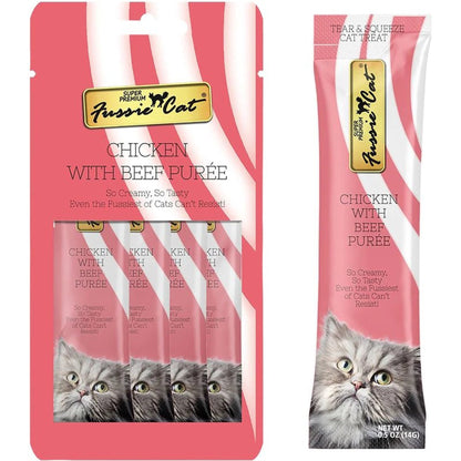 Fussie Cat Puree Chicken Wl Beef 2oz/18count