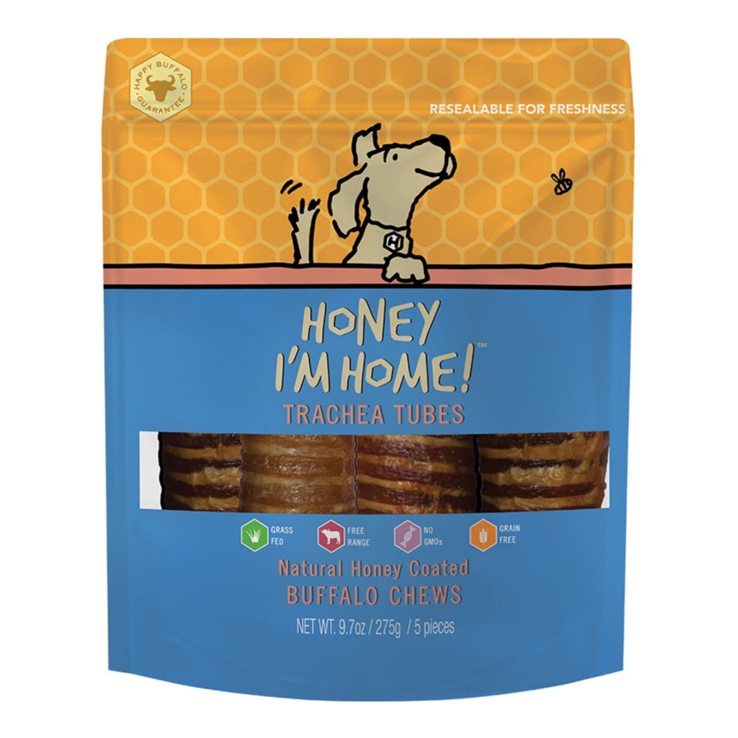 Honey Im Home Dog Buffalo Trachea 5 Pack