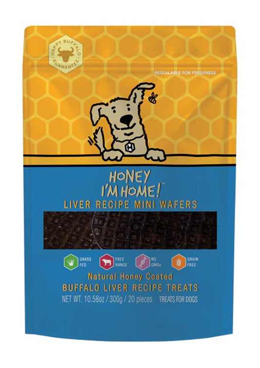 Honey Im Home Dog Buffalo Liver Wafer Mini 20Pk