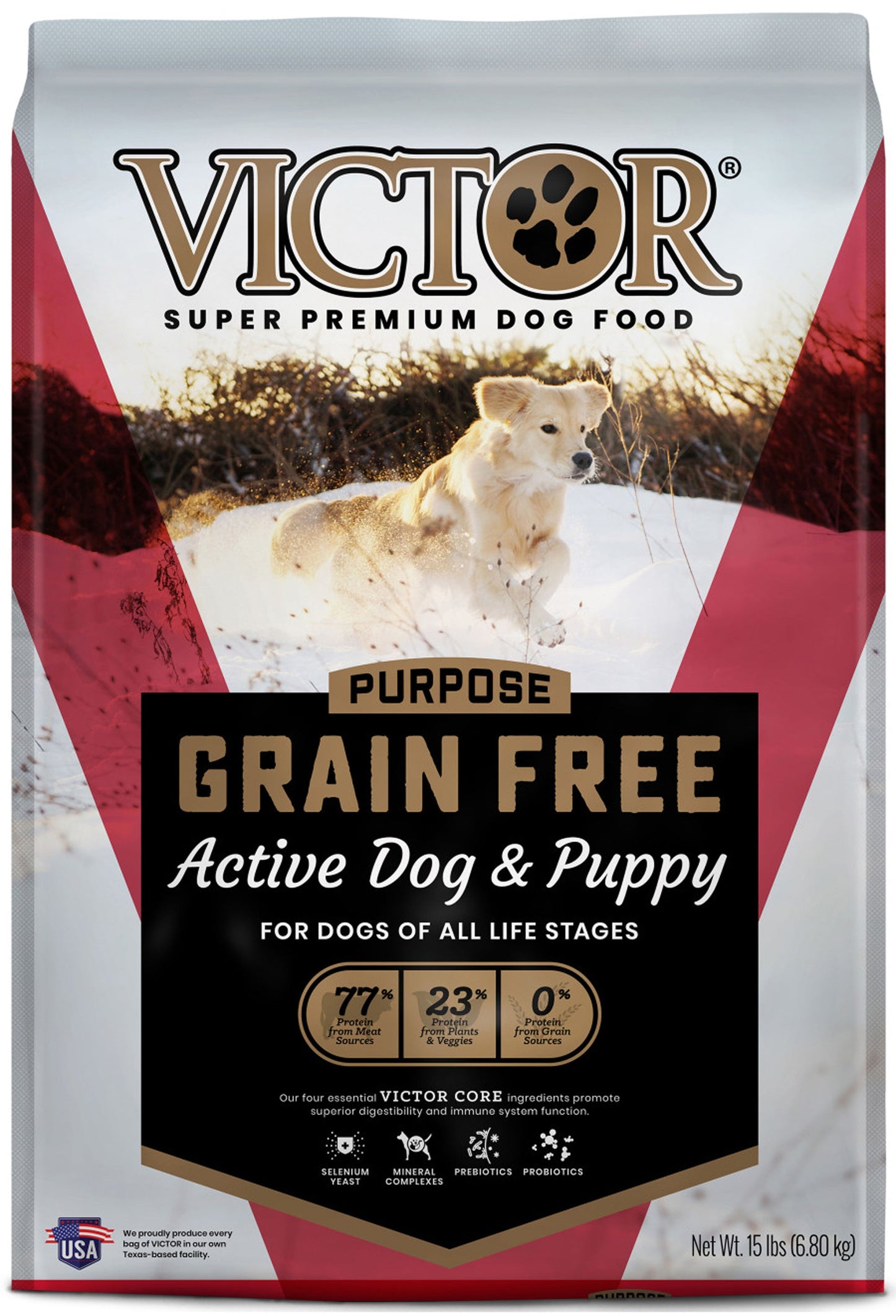 Victor Super Premium Dog Food Purpose Grain Free Active Dog & Puppy Dry Dog Food Beef 1ea/15 lb