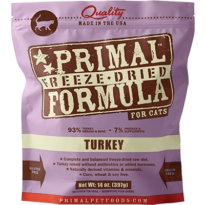 Primal Pet Foods Freeze Dried Cat Food 14oz. Turkey