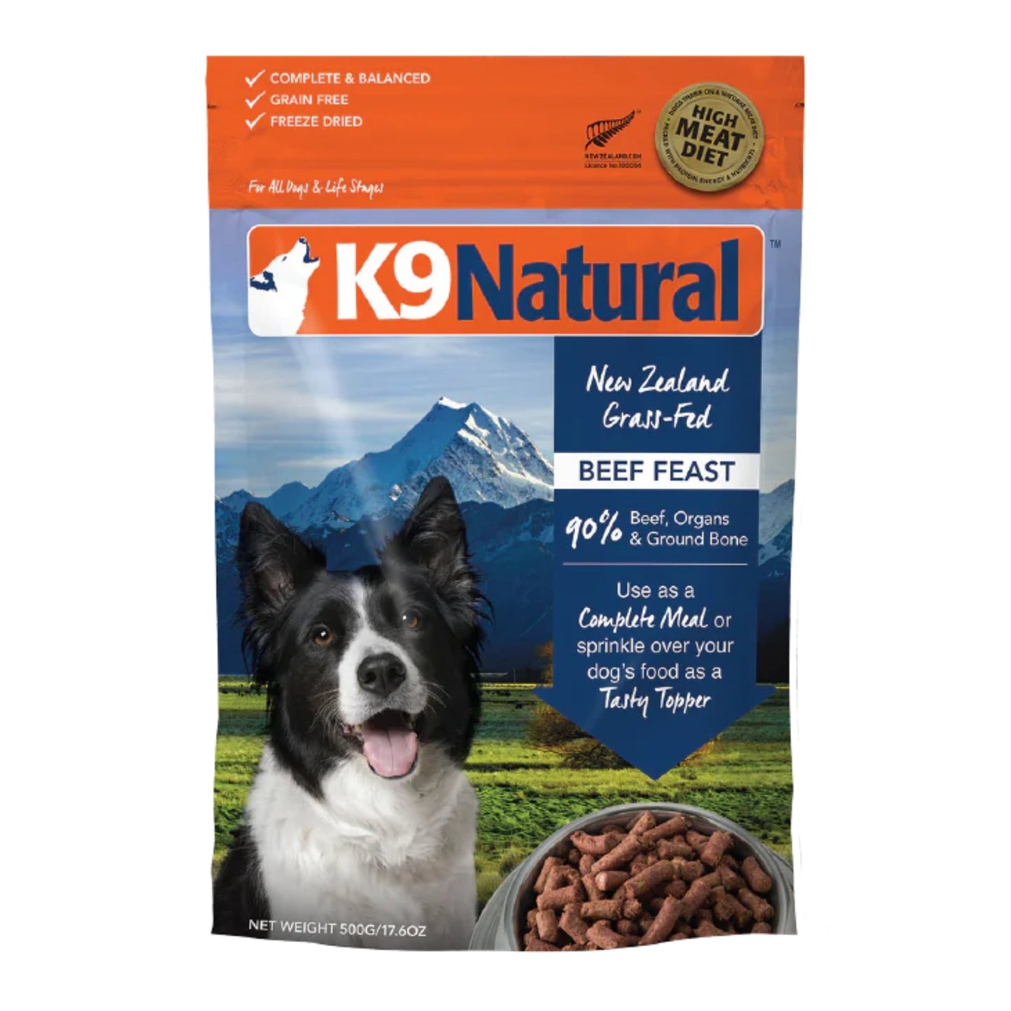 K9 Natural Dog Freeze-Dried Beef 17.6oz.