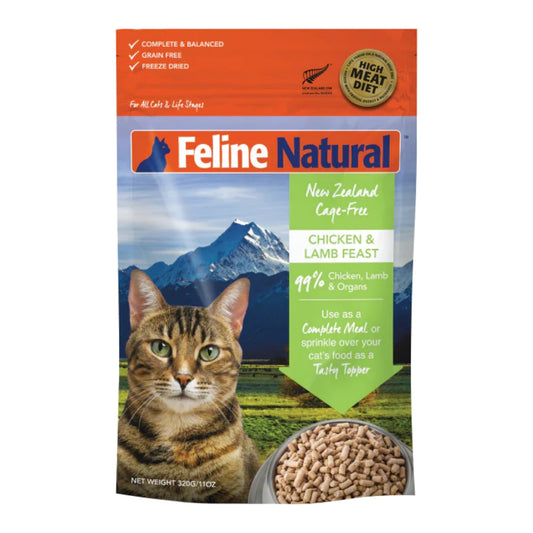 Feline Natural Cat Freeze-Dried Chicken Lamb 11oz.