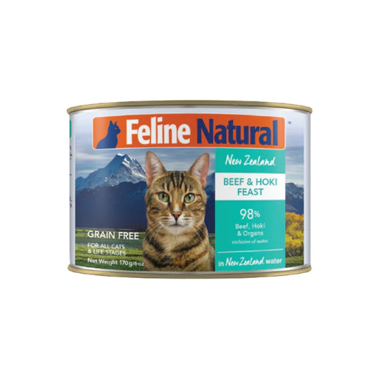 Feline Natural Canned Beef & Hoki 6oz. (Case of 12)