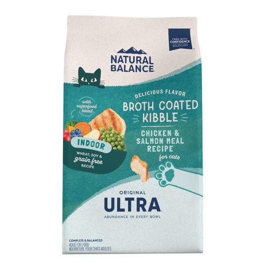 Natural Balance Pet Foods Ultra Broth Coated Indoor Dry Cat Food Chicken & Salmon, 1ea/6 lb