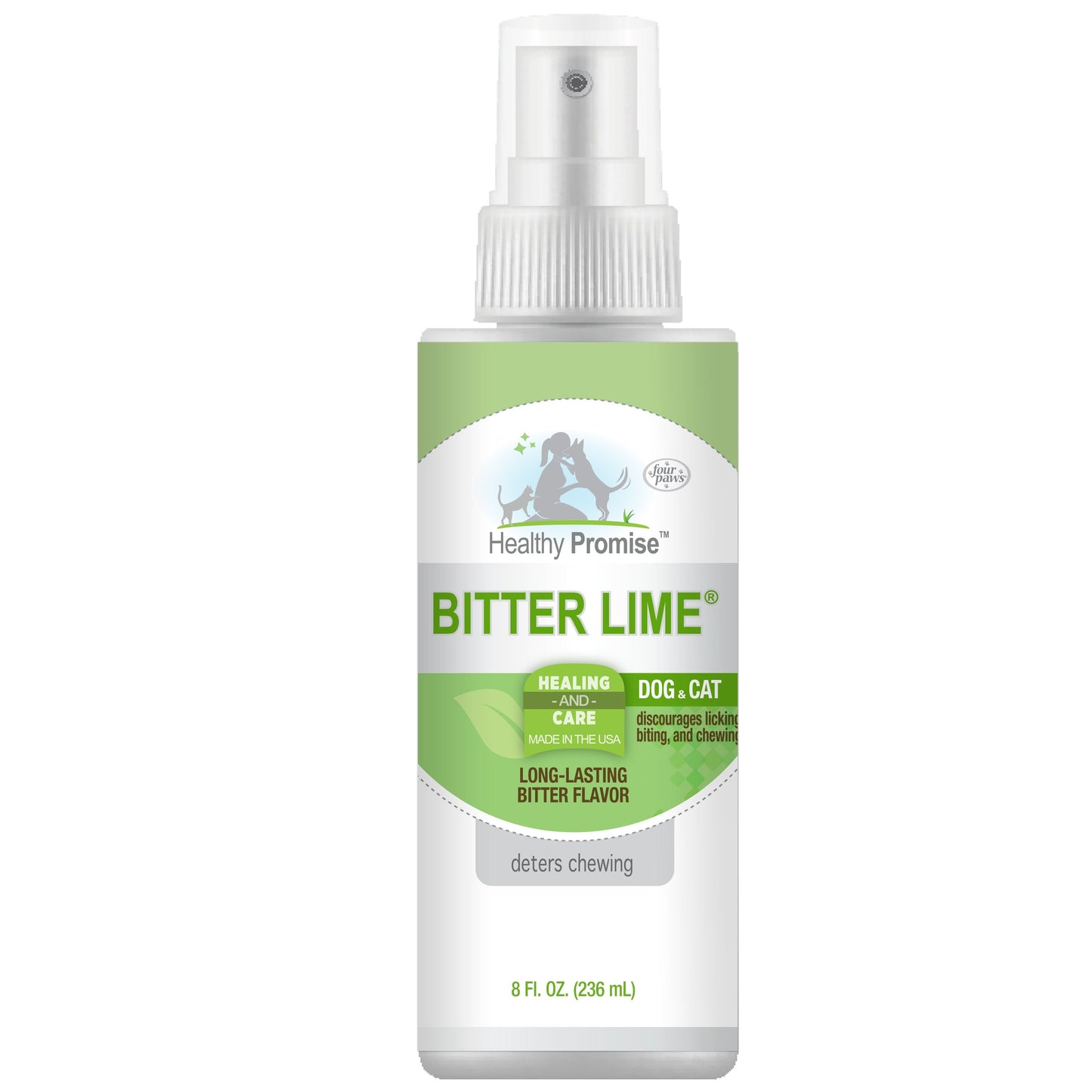 Four Paws Healthy Promise Bitter Lime Anti Chew Spray For Dogs and Cats Bitter Lime Flavor 8 Oz