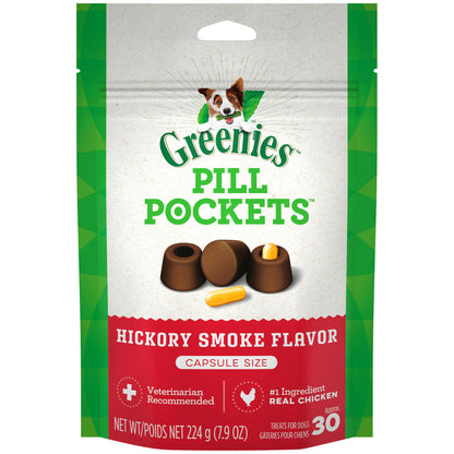 Greenies Pill Pockets for Capsules Hickory Smoke 1ea/30 ct, 7.9 oz